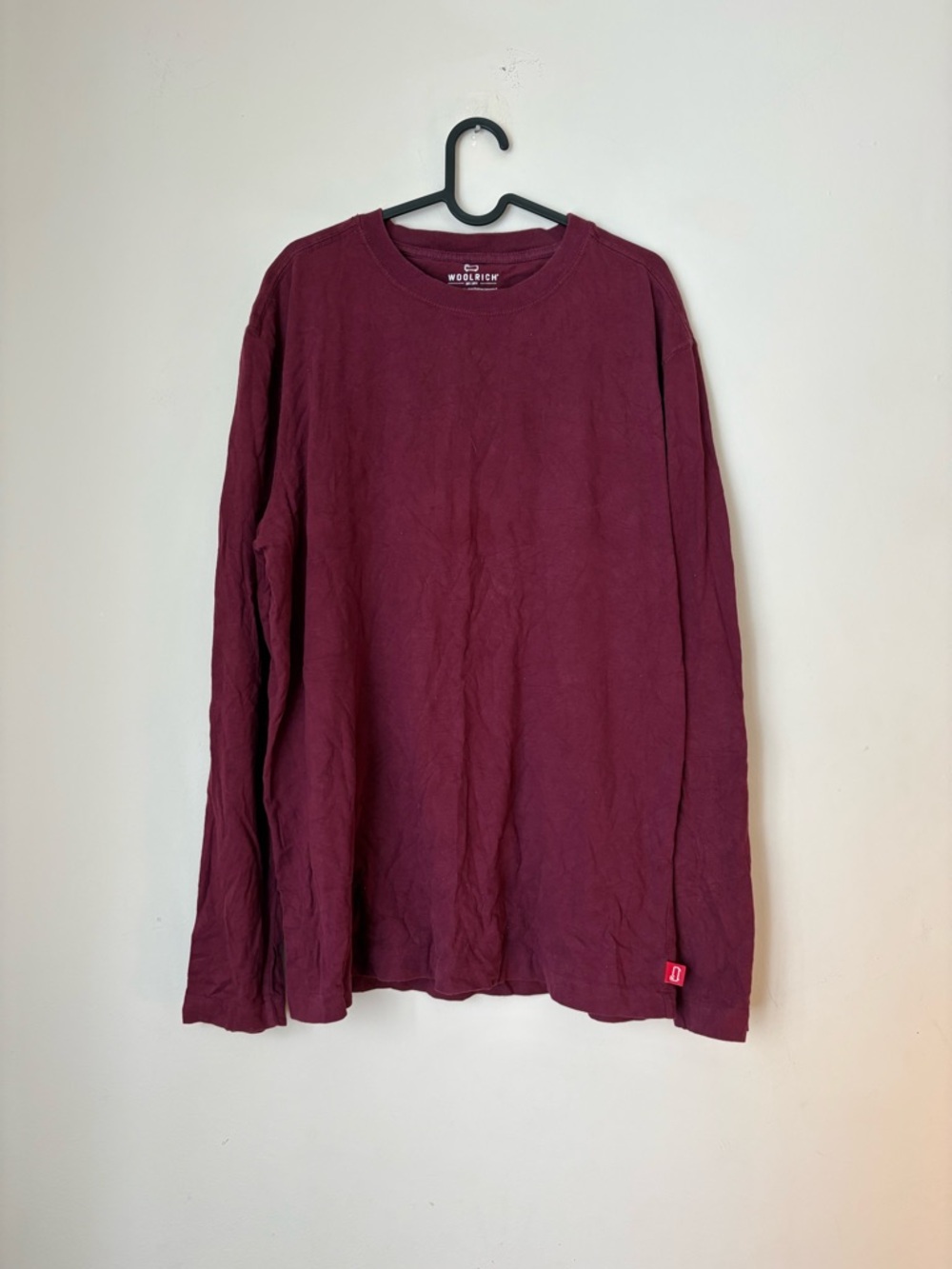 Woolrich Maroon Long-Sleeve Crewneck Shirt men’s Large